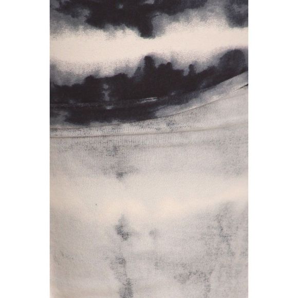 (Plus) Curvy Navy Blue and Gray Tie Dye Pattern Print Leggings - Picture 5 of 5